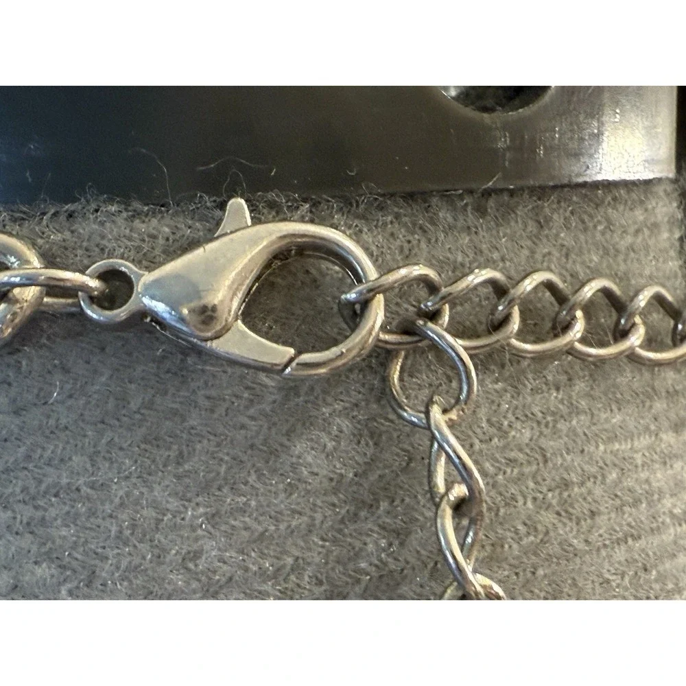 Silver  Tone Crystal  Gloss Clear Jeweled Chocker‎ Chunky Estate Necklace